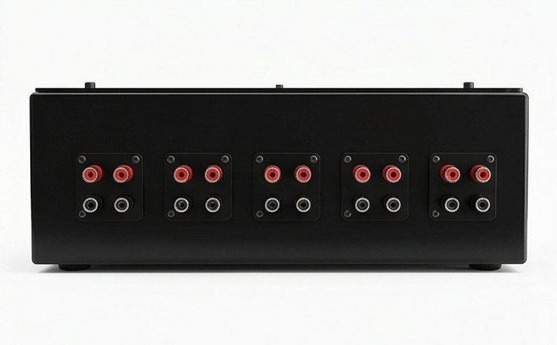Smart School 360 full rear panel — 5-zone speaker output terminals
