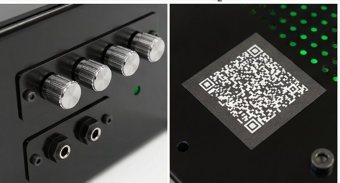 Smart School 360 front panel — volume knobs, mic inputs, and status LED